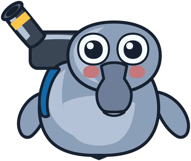 The Elephant Seal Howitzer, a huge round seal carrying a cannon